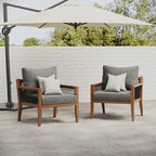 Freya Bohemian Wooden Armchair, Outdoor Patio Chair, Solid Acacia Wood Frame