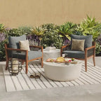 Freya Bohemian Wooden Armchair, Outdoor Patio Chair, Solid Acacia Wood Frame