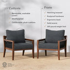 Freya Bohemian Wooden Armchair, Outdoor Patio Chair, Solid Acacia Wood Frame