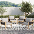 Freya Bohemian Wooden Armchair, Outdoor Patio Chair, Solid Acacia Wood Frame
