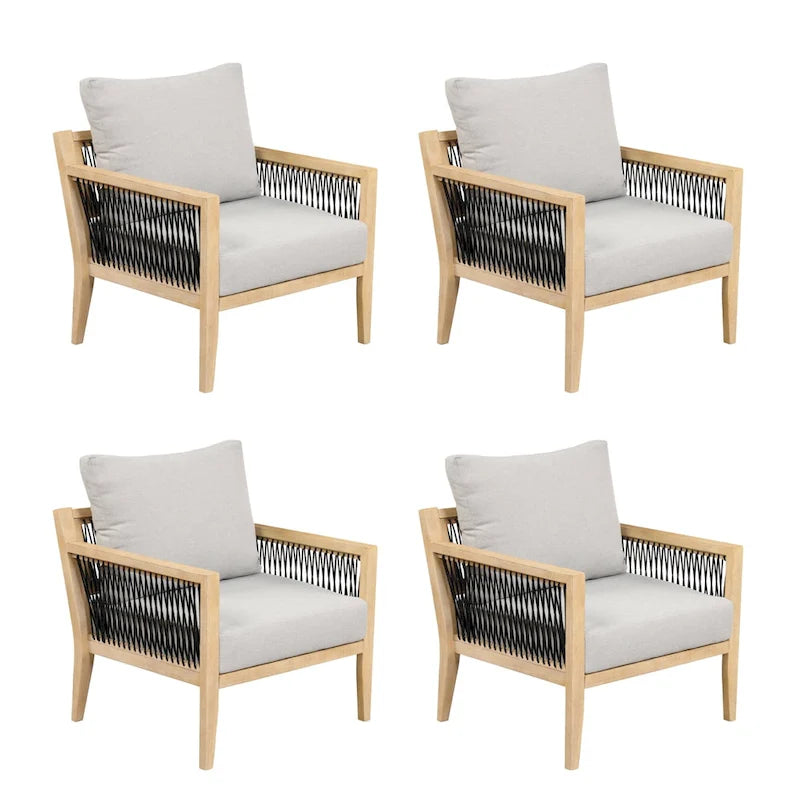 Freya Bohemian Wooden Armchair, Outdoor Patio Chair, Solid Acacia Wood Frame