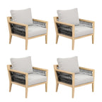 Freya Bohemian Wooden Armchair, Outdoor Patio Chair, Solid Acacia Wood Frame