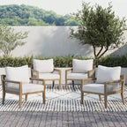 Freya Bohemian Wooden Armchair, Outdoor Patio Chair, Solid Acacia Wood Frame