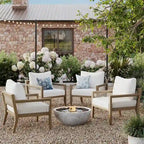 Freya Bohemian Wooden Armchair, Outdoor Patio Chair, Solid Acacia Wood Frame