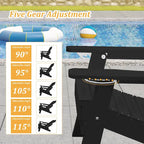 Clihome HIPS Folding Patio Adirondack Chair with Pull-out Ottoman