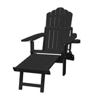 Clihome HIPS Folding Patio Adirondack Chair with Pull-out Ottoman