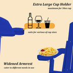 Clihome HIPS Folding Patio Adirondack Chair with Pull-out Ottoman