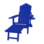 Clihome HIPS Folding Patio Adirondack Chair with Pull-out Ottoman