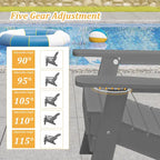 Clihome HIPS Folding Patio Adirondack Chair with Pull-out Ottoman