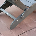 Clihome HIPS Folding Patio Adirondack Chair with Pull-out Ottoman