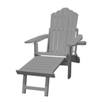 Clihome HIPS Folding Patio Adirondack Chair with Pull-out Ottoman