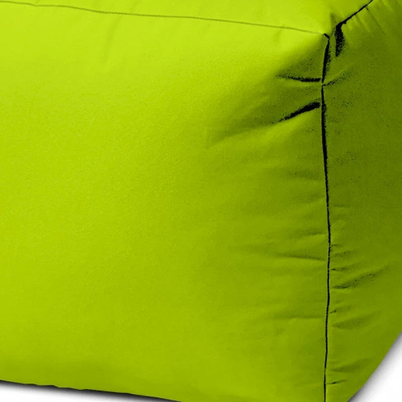 17 Cool Lemongrass Green Solid Color Indoor Outdoor Pouf Cover