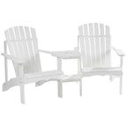 Wooden Outdoor Double Adirondack Chairs with Center Table