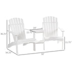 Wooden Outdoor Double Adirondack Chairs with Center Table