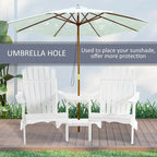 Wooden Outdoor Double Adirondack Chairs with Center Table