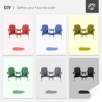 Wooden Outdoor Double Adirondack Chairs with Center Table