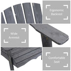 Wooden Outdoor Double Adirondack Chairs with Center Table