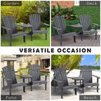 Wooden Outdoor Double Adirondack Chairs with Center Table