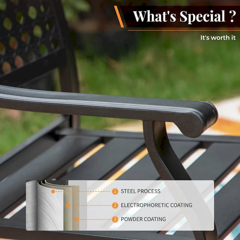 Patio Dining Chairs Metal Swivel and Comfortable with Movable CushionsSet of 2/4