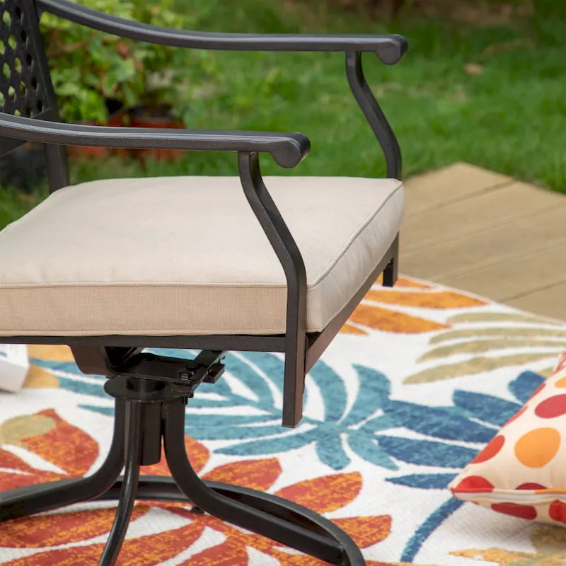 Patio Dining Chairs Metal Swivel and Comfortable with Movable CushionsSet of 2/4