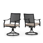 Patio Dining Chairs Metal Swivel and Comfortable with Movable CushionsSet of 2/4
