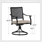 Patio Dining Chairs Metal Swivel and Comfortable with Movable CushionsSet of 2/4