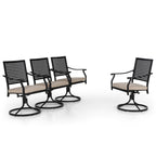 Patio Dining Chairs Metal Swivel and Comfortable with Movable CushionsSet of 2/4