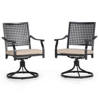 Patio Dining Chairs Metal Swivel and Comfortable with Movable CushionsSet of 2/4