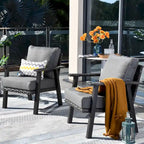 Outdoor Wicker Armchairs with Steel Frame