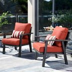 Outdoor Wicker Armchairs with Steel Frame