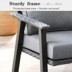 Outdoor Wicker Armchairs with Steel Frame