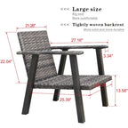 Outdoor Wicker Armchairs with Steel Frame