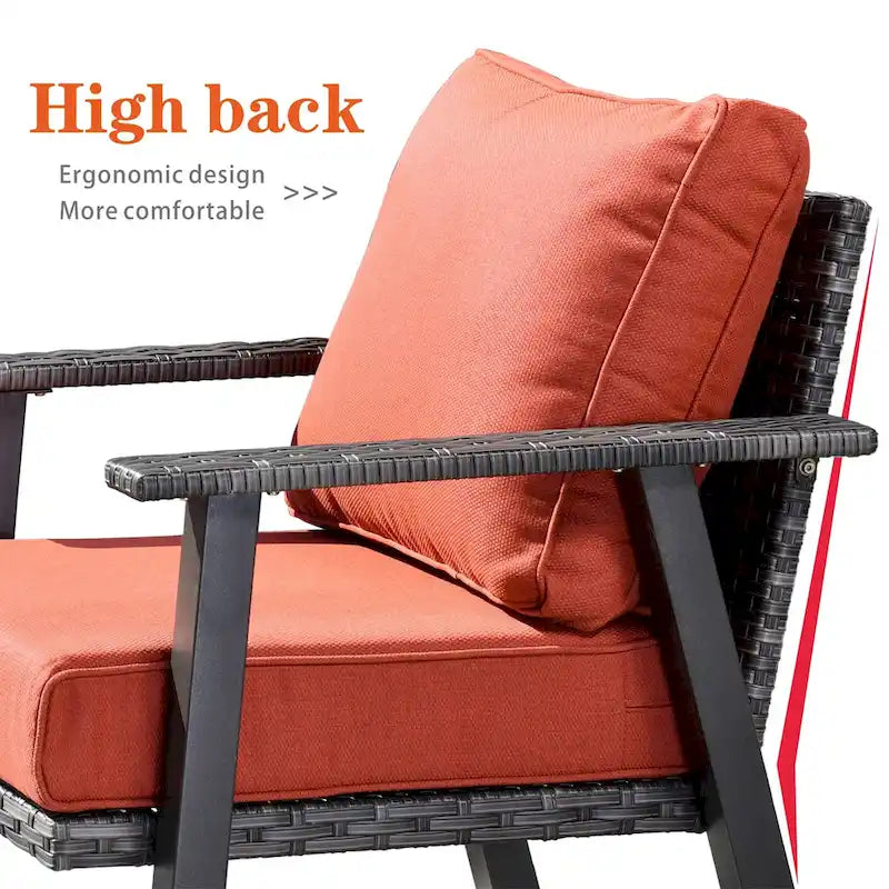 Outdoor Wicker Armchairs with Steel Frame