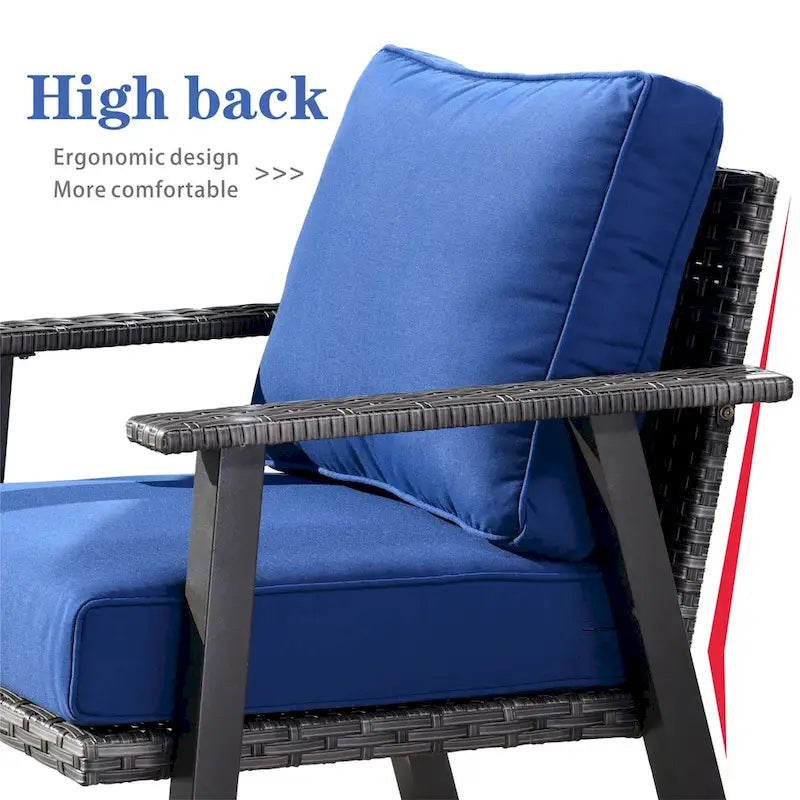 Outdoor Wicker Armchairs with Steel Frame