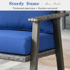 Outdoor Wicker Armchairs with Steel Frame