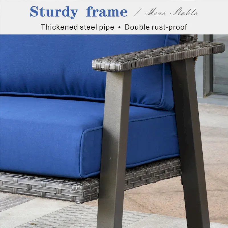 Outdoor Wicker Armchairs with Steel Frame