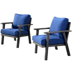 Outdoor Wicker Armchairs with Steel Frame