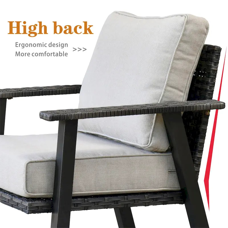 Outdoor Wicker Armchairs with Steel Frame