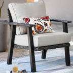 Outdoor Wicker Armchairs with Steel Frame