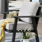 Outdoor Wicker Armchairs with Steel Frame