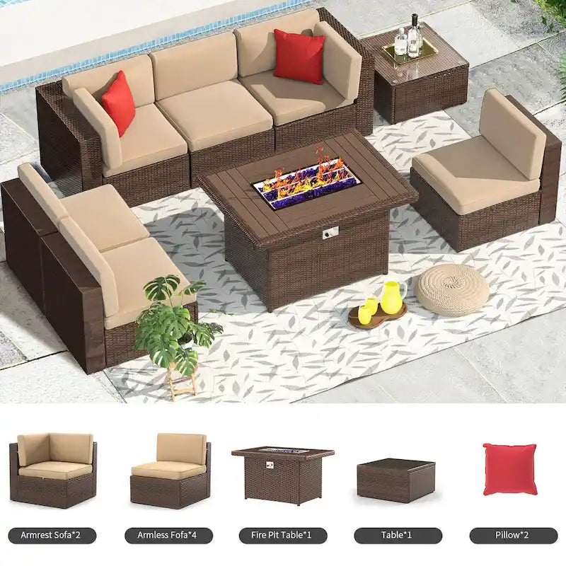 Patio Furniture Set Outdoor Conversation Set with Coffee Table