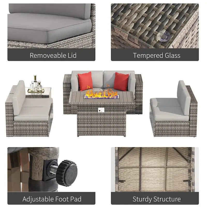 Patio Furniture Set Outdoor Conversation Set with Coffee Table