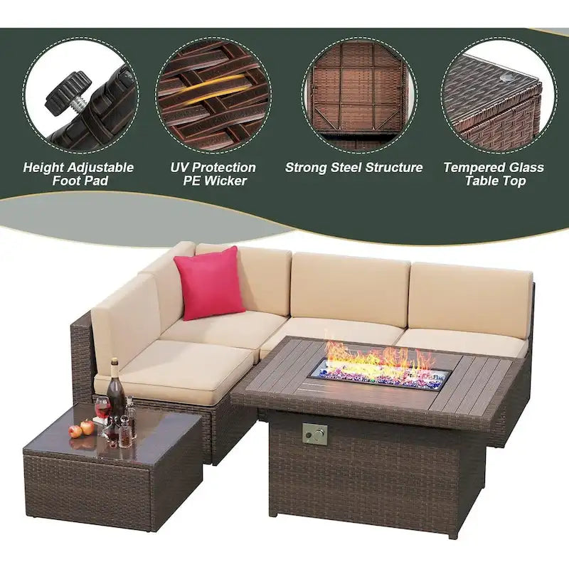 Patio Furniture Set Outdoor Conversation Set with Coffee Table