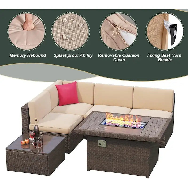 Patio Furniture Set Outdoor Conversation Set with Coffee Table