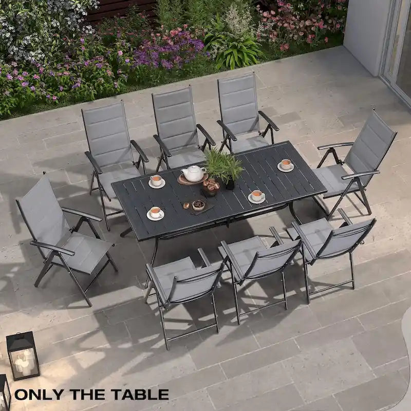 Outdoor Dining Table Top Aluminum Rectangular Patio Table