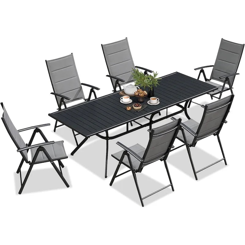 Outdoor Dining Table Top Aluminum Rectangular Patio Table