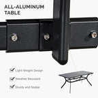 Outdoor Dining Table Top Aluminum Rectangular Patio Table
