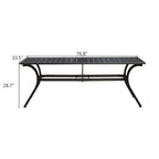 Outdoor Dining Table Top Aluminum Rectangular Patio Table