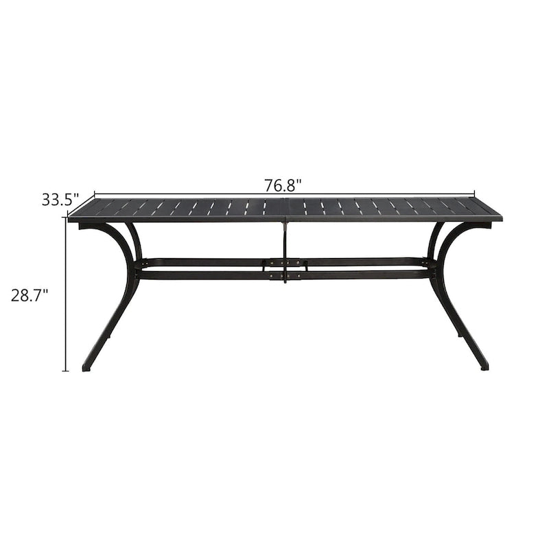 Outdoor Dining Table Top Aluminum Rectangular Patio Table