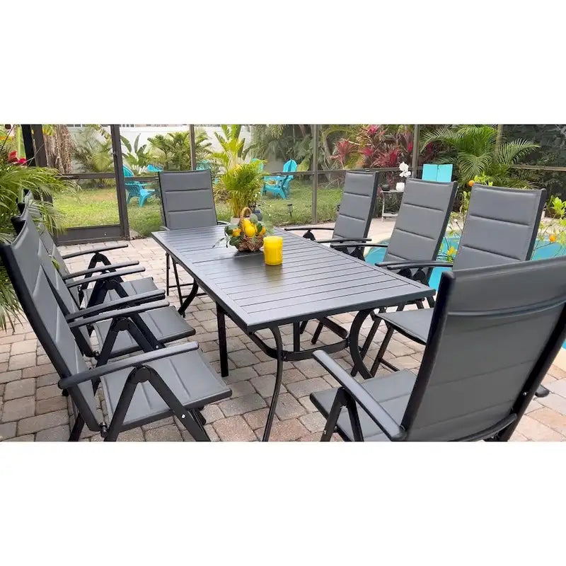 Outdoor Dining Table Top Aluminum Rectangular Patio Table